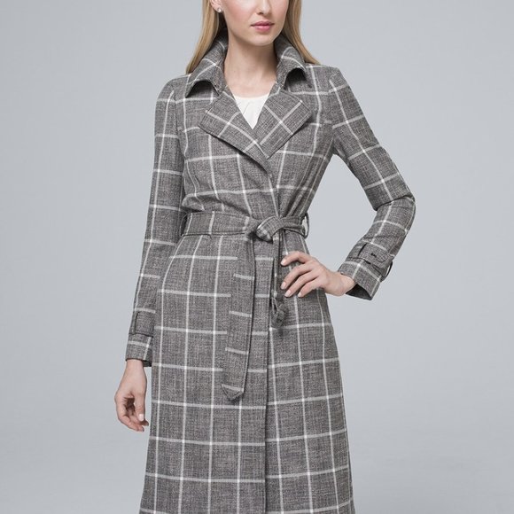 White House Black Market Jackets & Blazers - PLAID TRENCH COAT White House Black Market MEDIUM